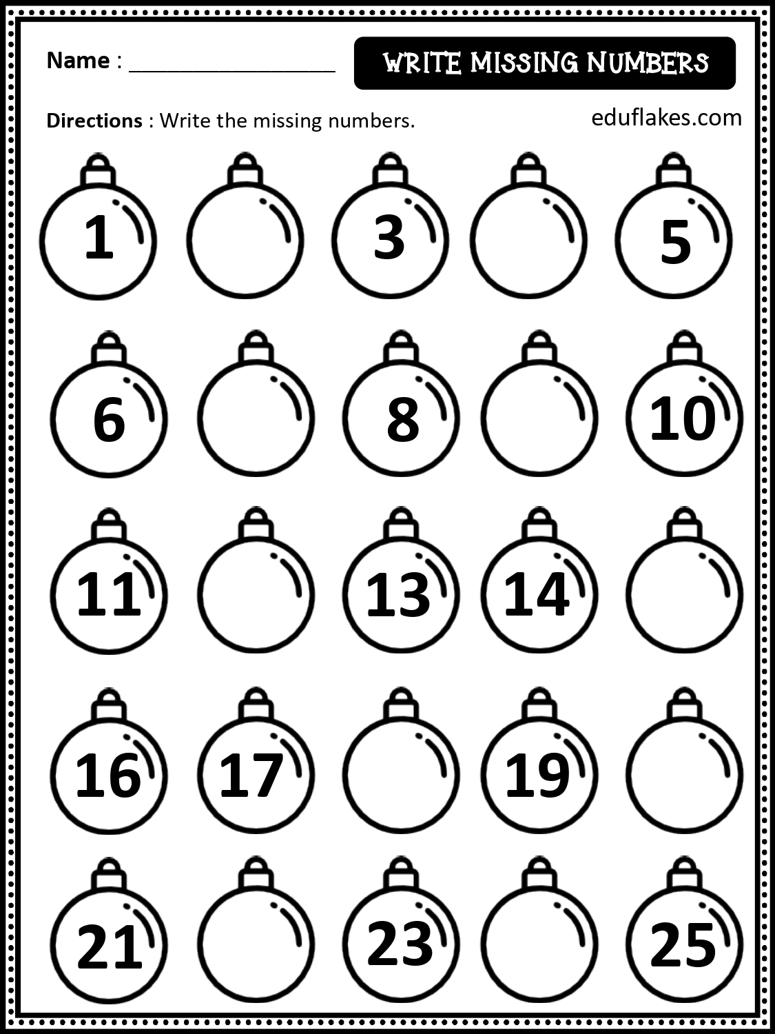 Free Printable Math Worksheet