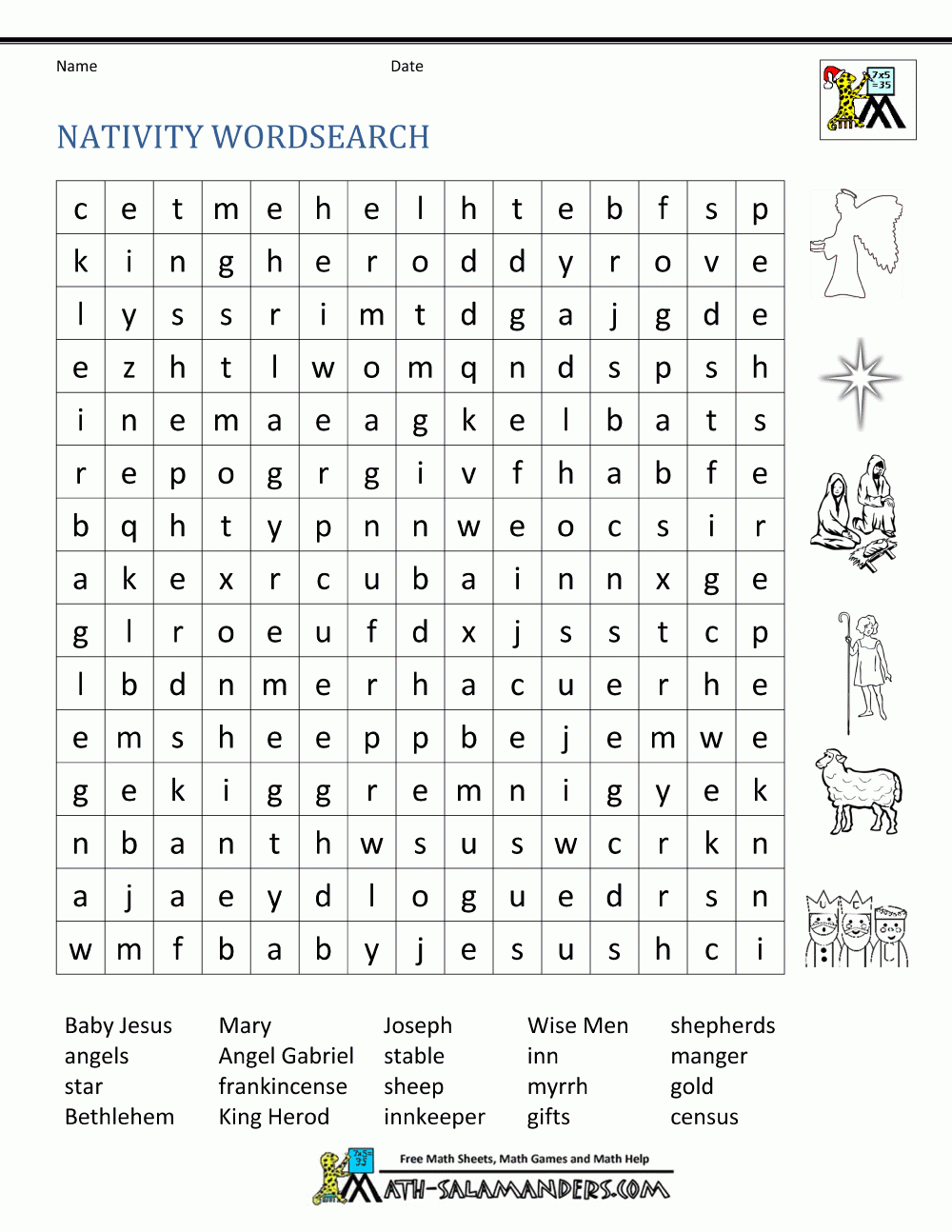 Free Printable Christmas Worksheet