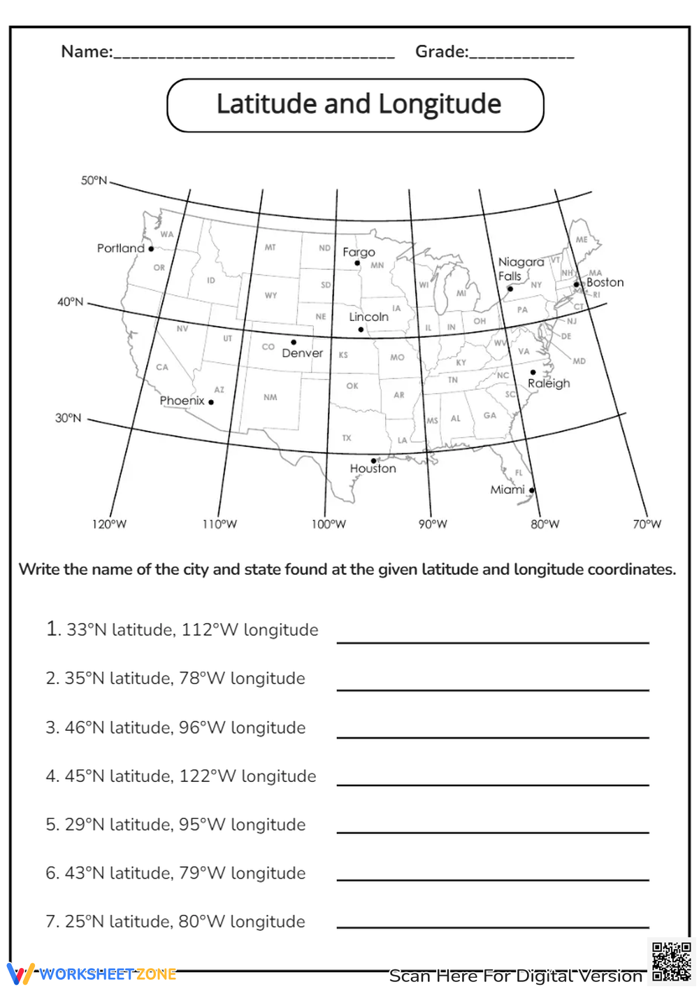 Latitude And Longitude Worksheets Free Printable