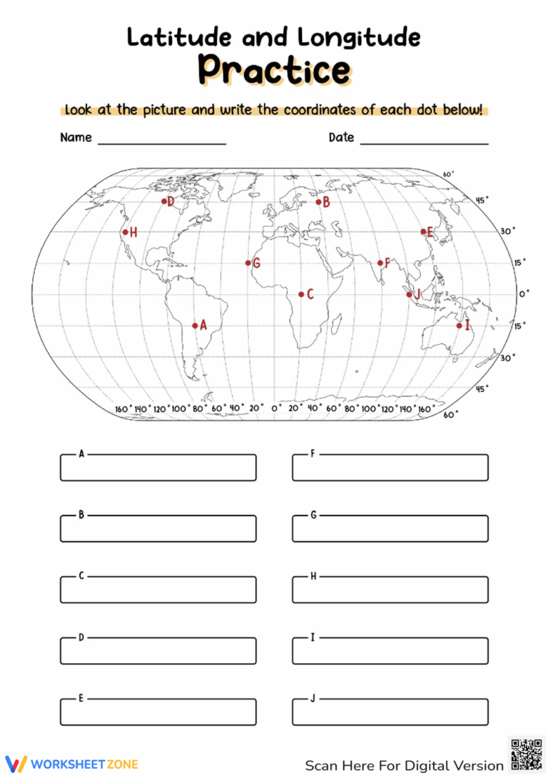 Free Collection Of Latitude And Longitude Worksheets Worksheets Library