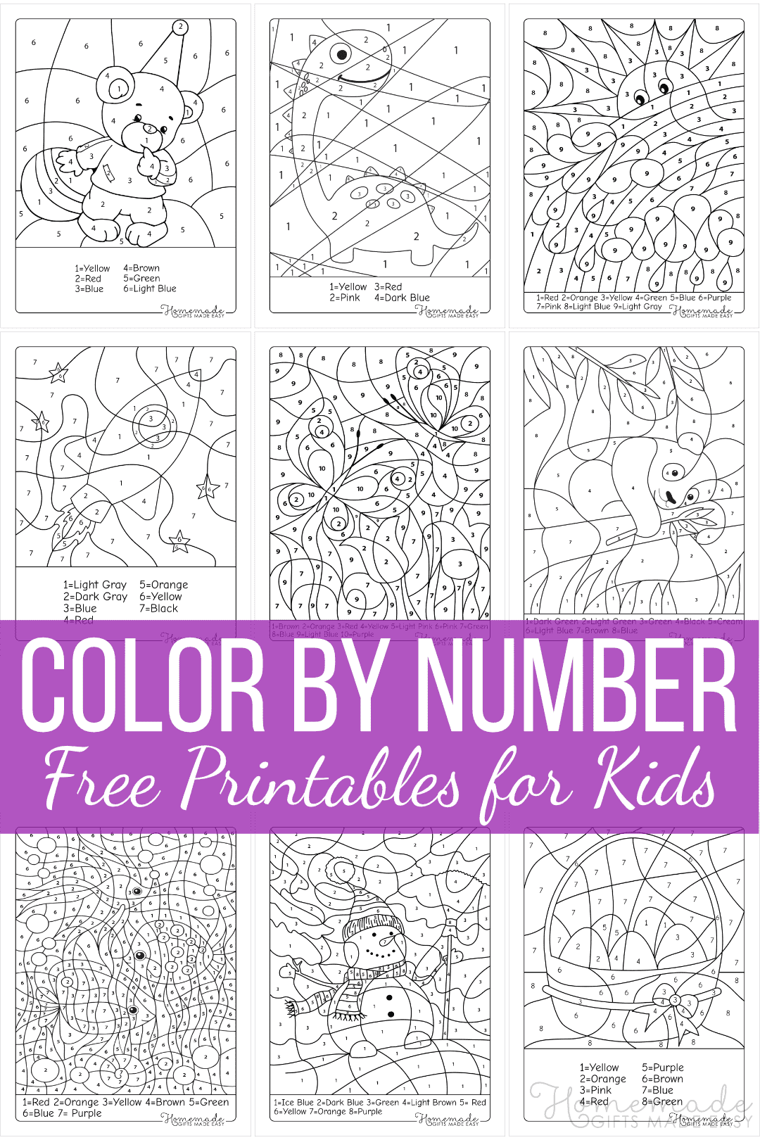 Free Printable Colour By Number Worksheets