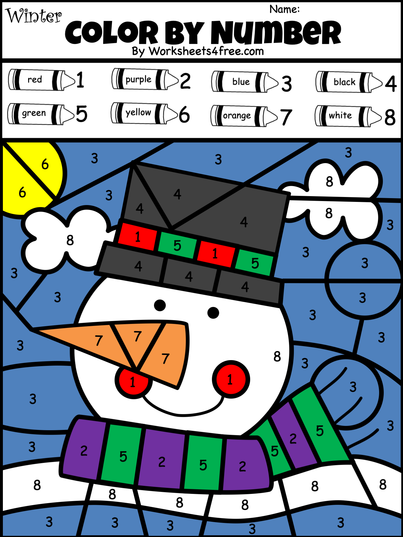 Free Printable Color By Code Worksheets