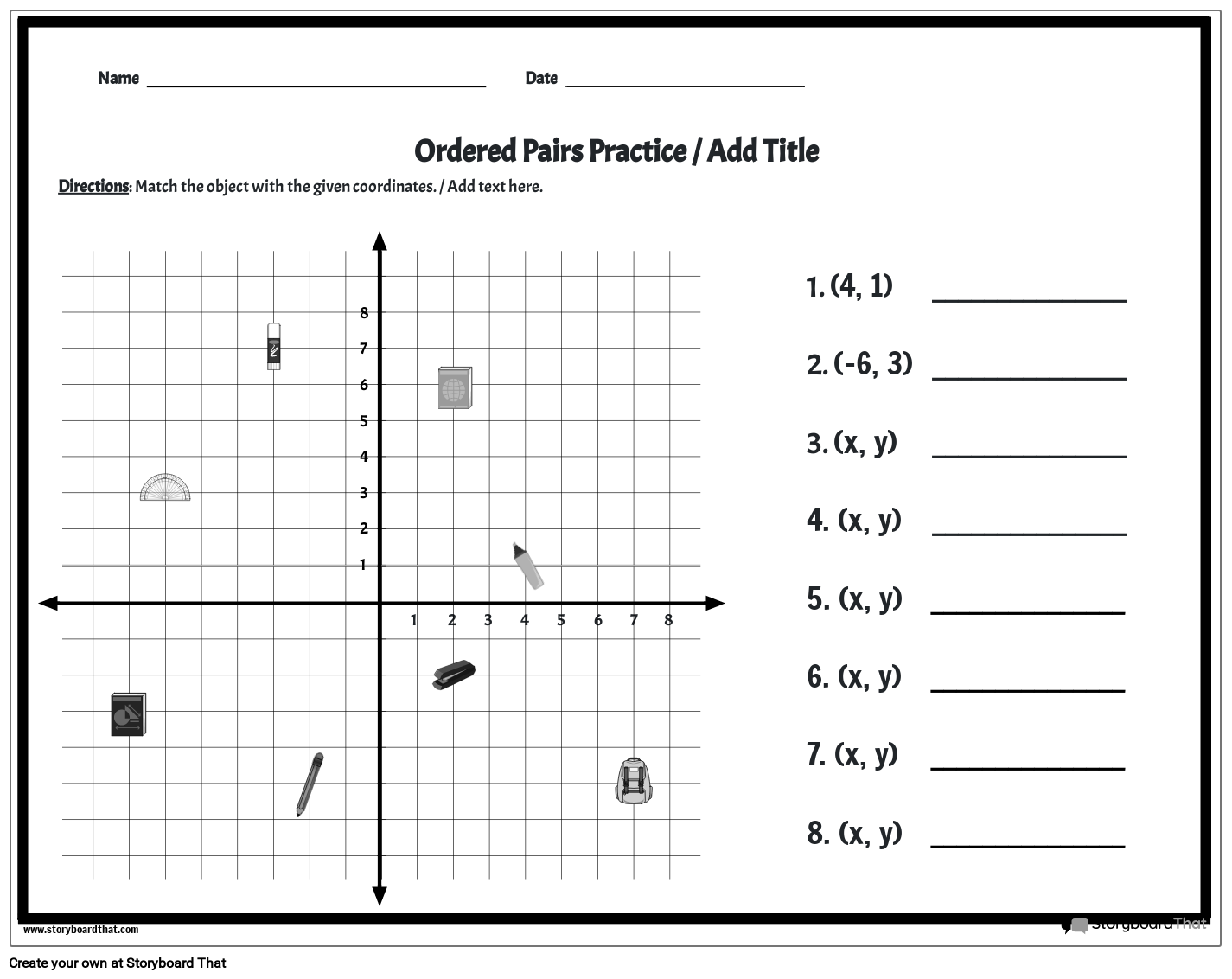 Free Printable Coordinate Graphing Worksheets