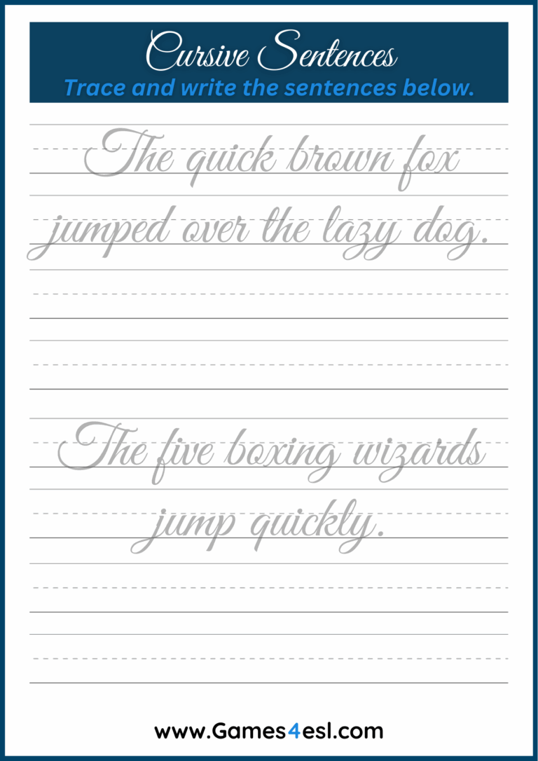 Free Cursive Writing Worksheets To Practice Writing Cursive 