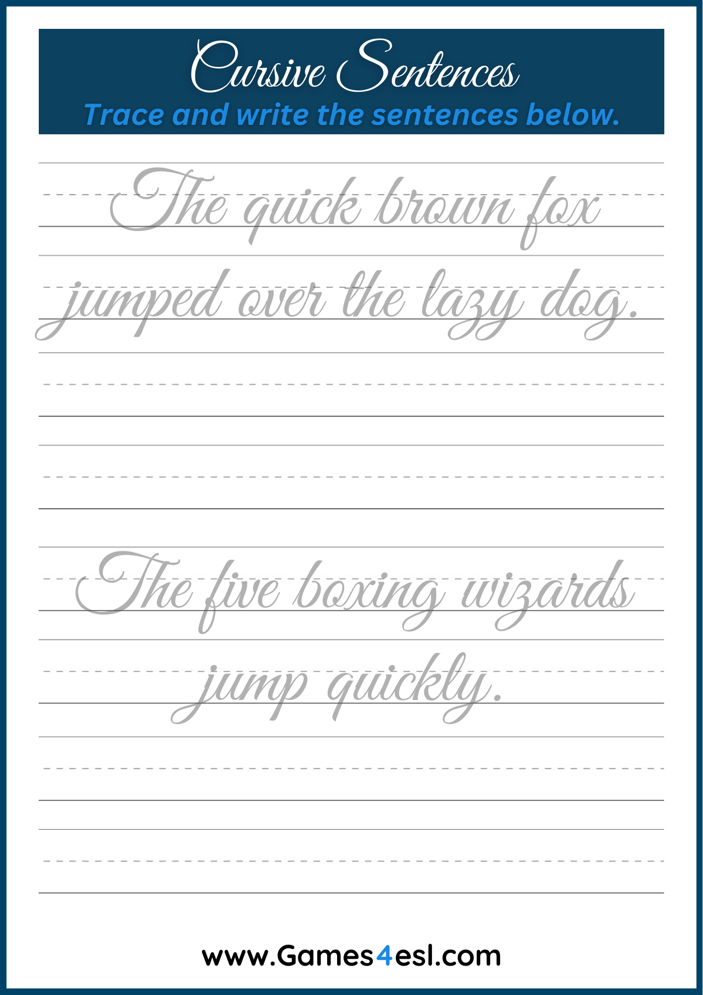 Free Cursive Writing Worksheets To Practice Writing Cursive 