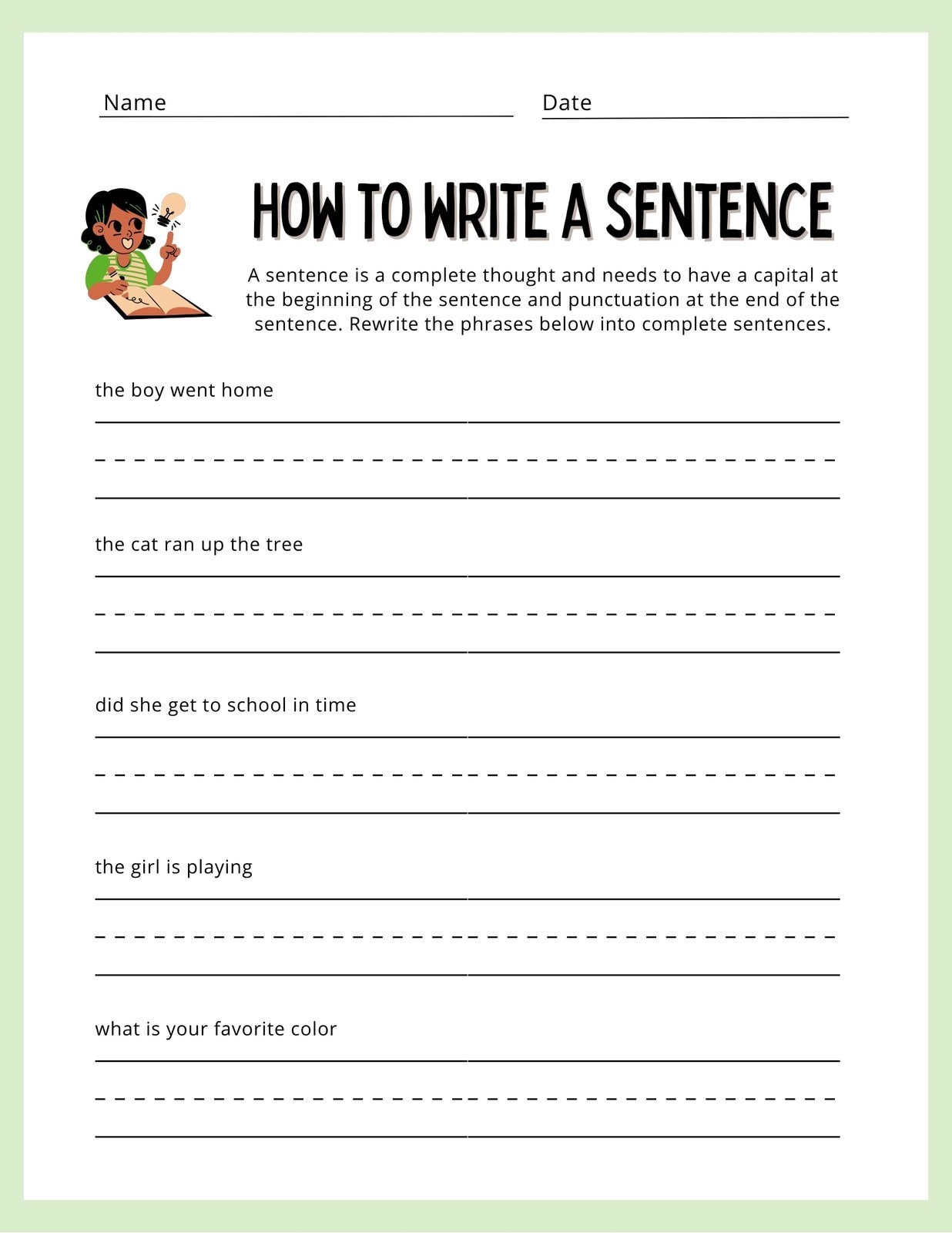 Grade 1 Handwriting Worksheets Free Printable