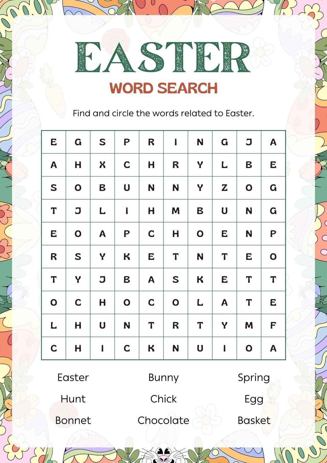 Free Printable Easter Sunday Worksheet