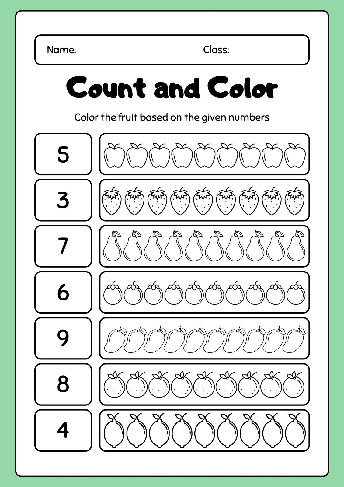 Free Printable Prek Worksheets
