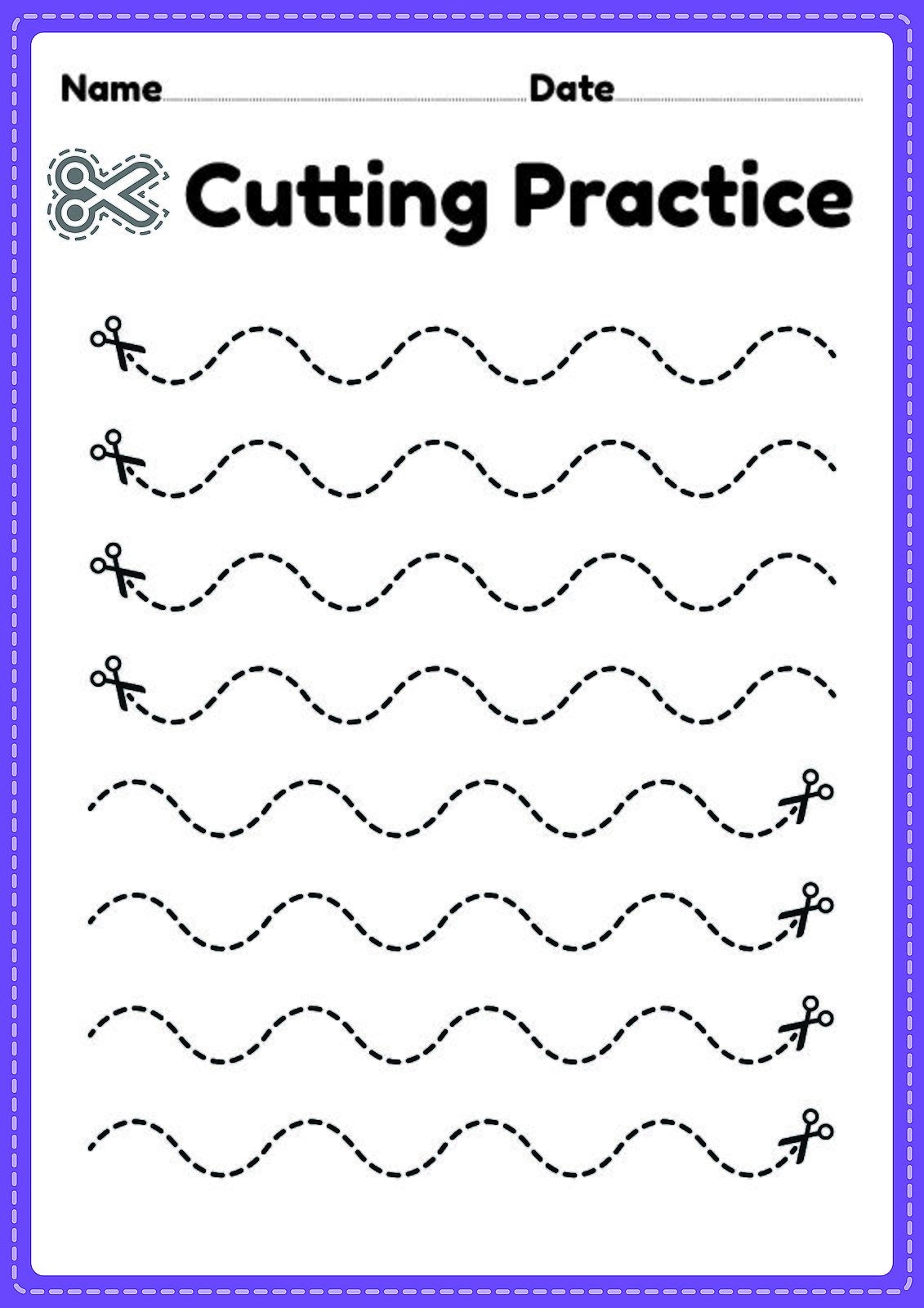 Free Cutting Practice Worksheets For Skill Development 
