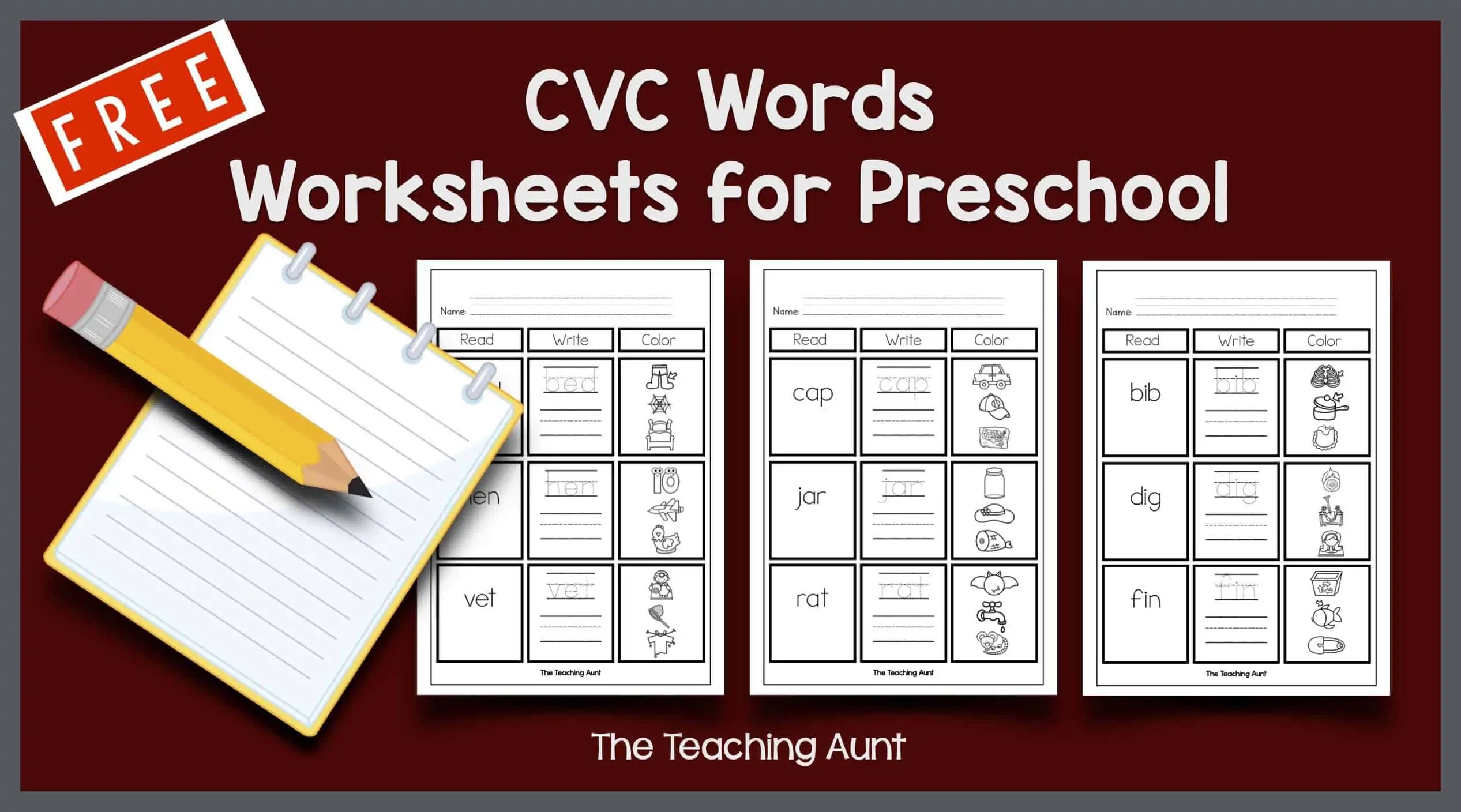 Cvc Words Worksheets Free Printable