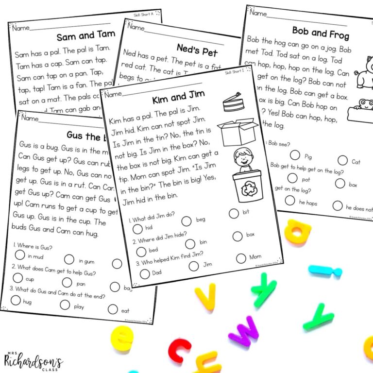 FREE Decodable Reading Passages Mrs Richardson s Class