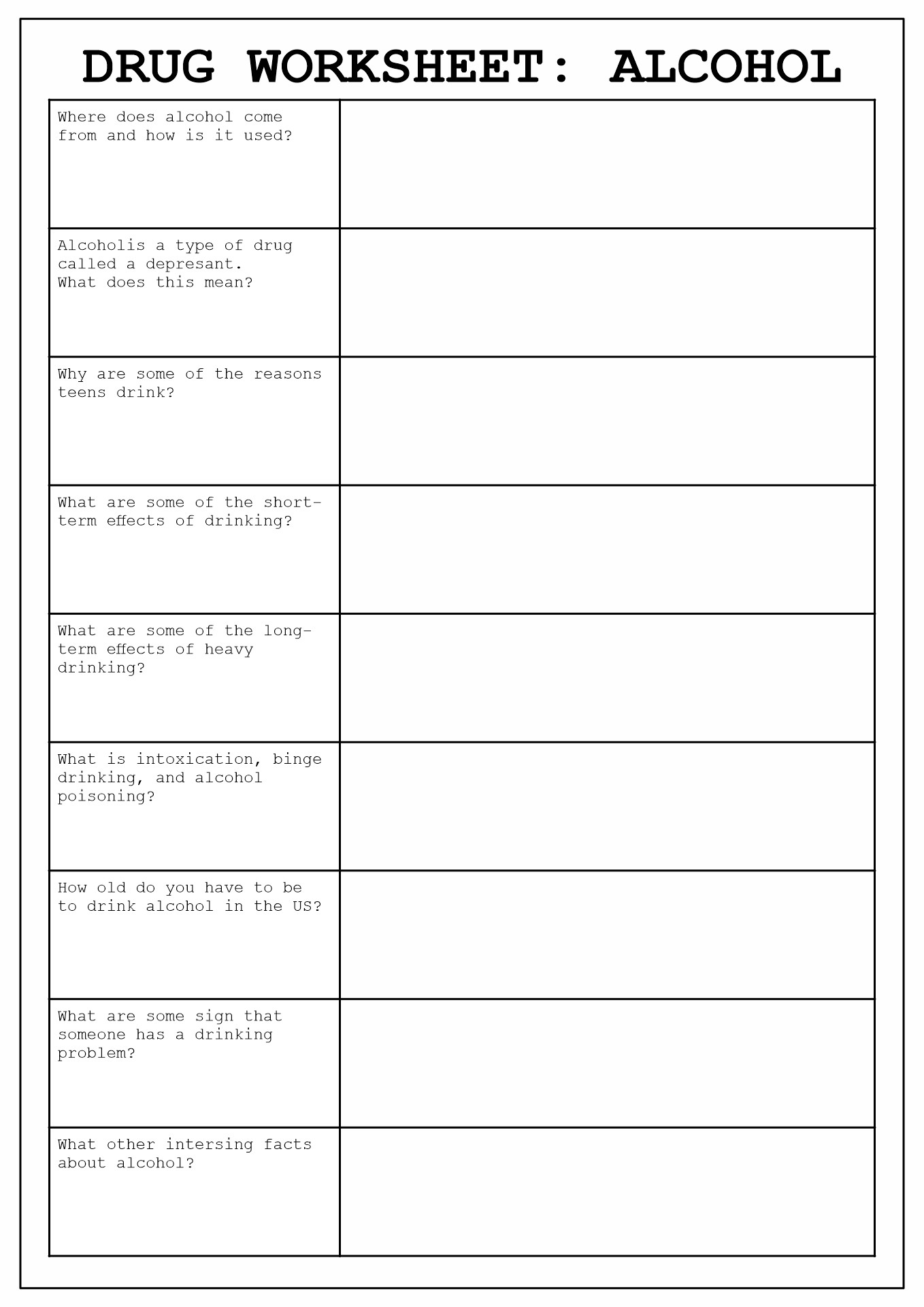 Free Drug And Alcohol Recovery Worksheet Download Free Drug And Alcohol Recovery Worksheet Png Images Free Worksheets On Clipart Library