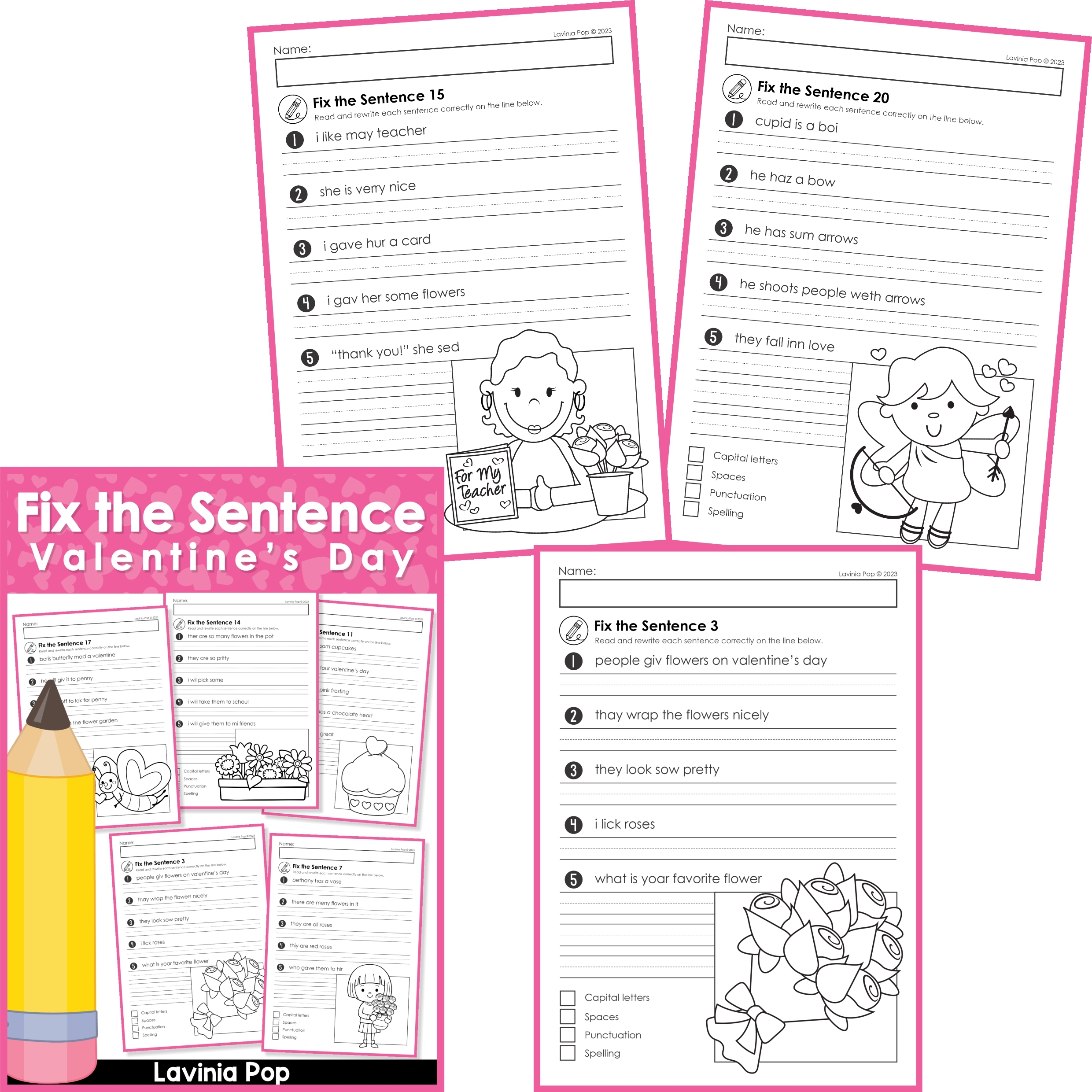 Free Printable Fix The Sentence Worksheets