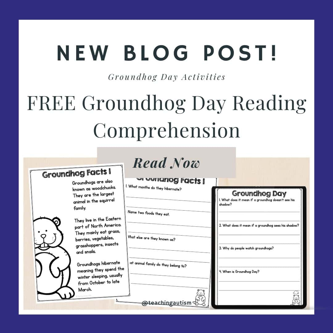 Free Groundhog Day Reading Comprehension Teaching Autism