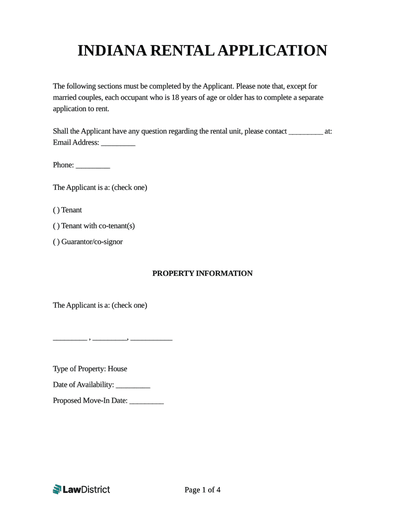 Free Indiana Rental Application Laws U0026 Process LawDistrict 