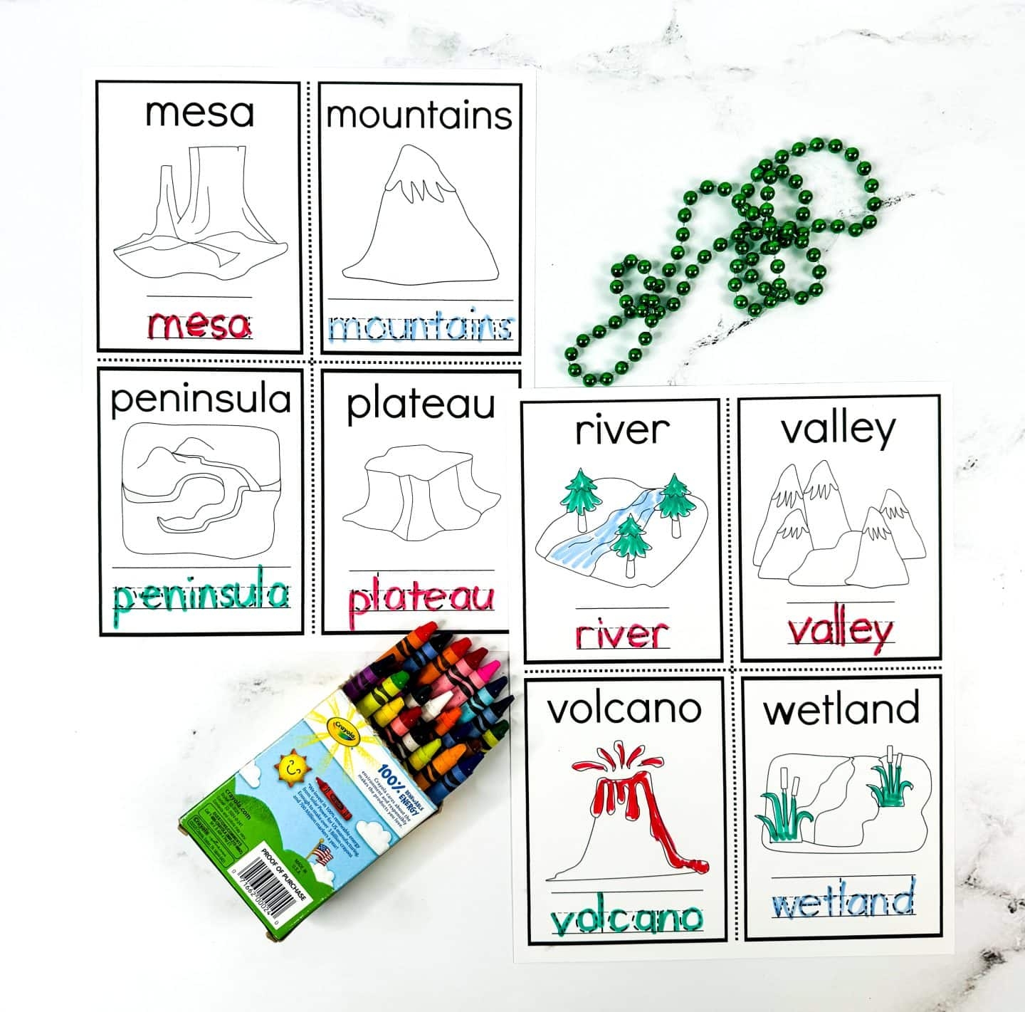Free Landforms Worksheets For Kids