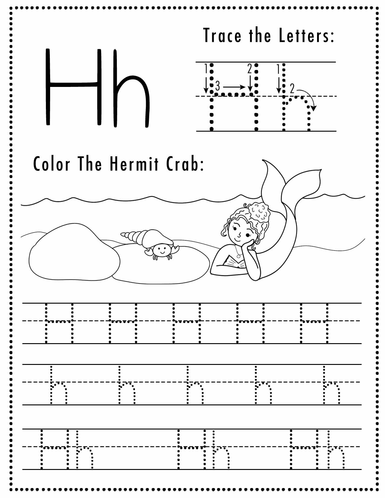 Free Printable Letter H Worksheet