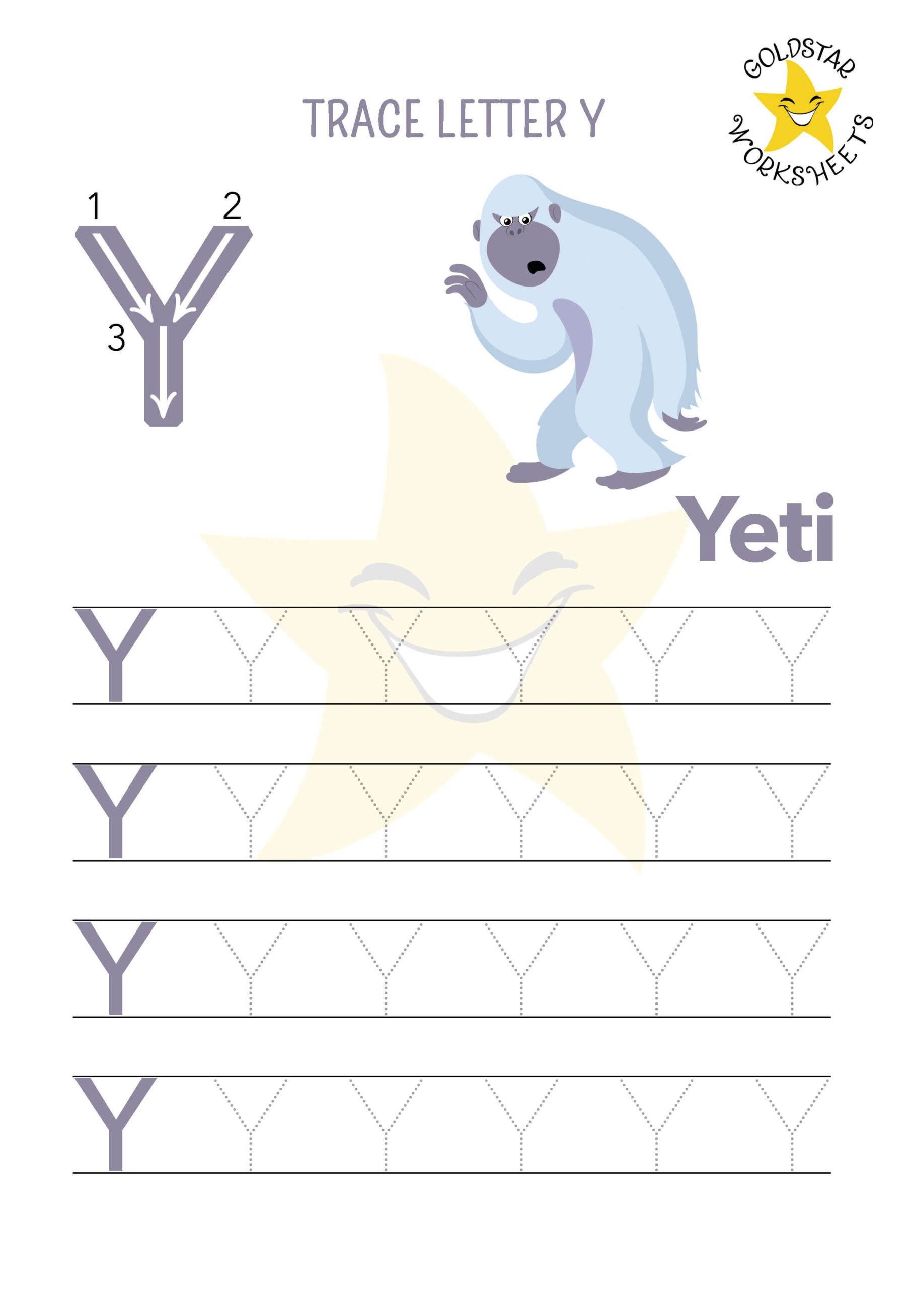 Free Letter Y Tracing Worksheets Yaks Make Preschool Learning Fun 