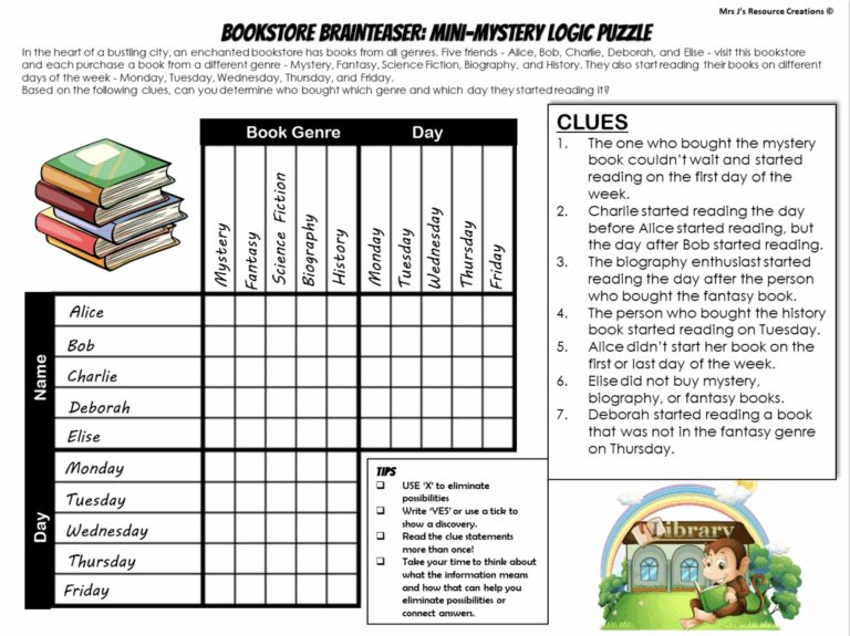 Free Logic Problems Worksheet Download Free Logic Problems Worksheet Png Images Free Worksheets On Clipart Library