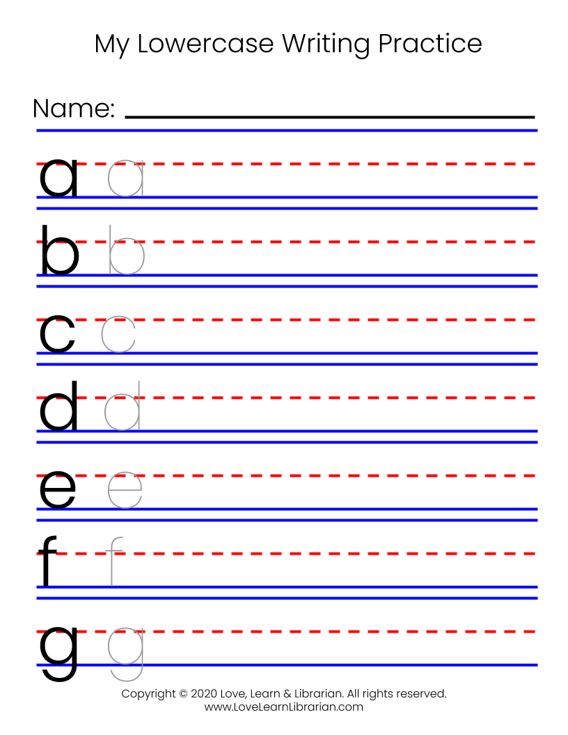 Free Printable Lower Case Handwriting Worksheets
