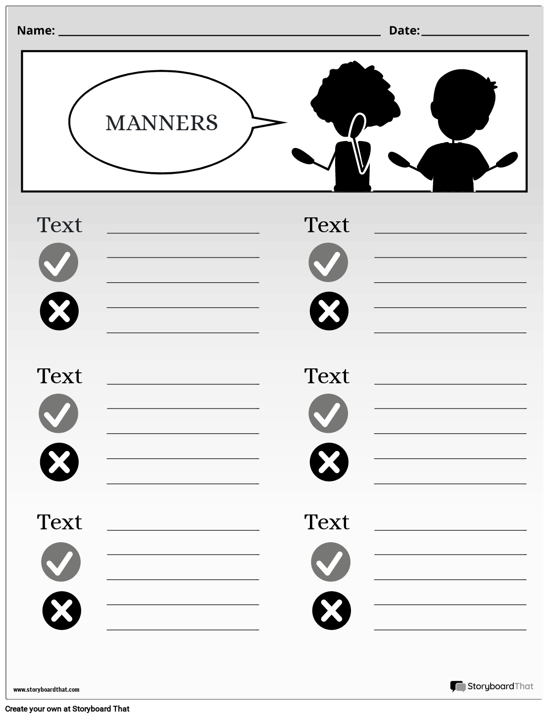 Free Manners Worksheets Editable Templates U0026 Examples