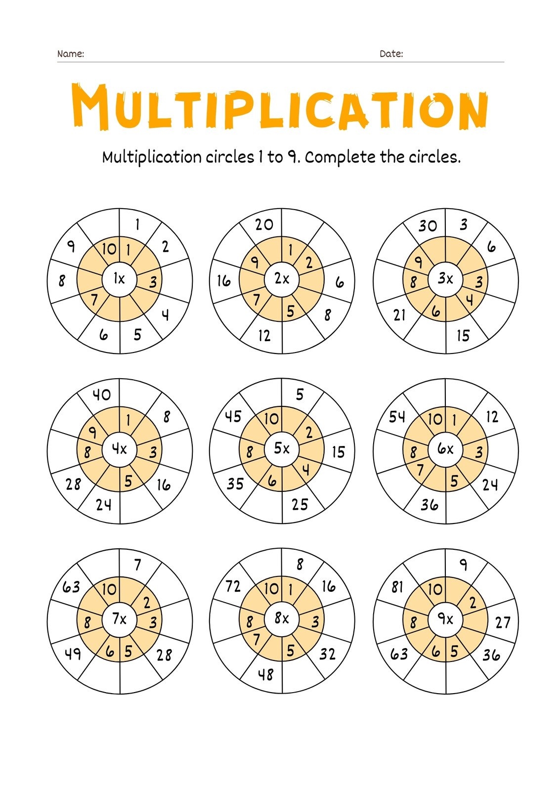 Free Multiplication Worksheet Templates To Use And Print Canva