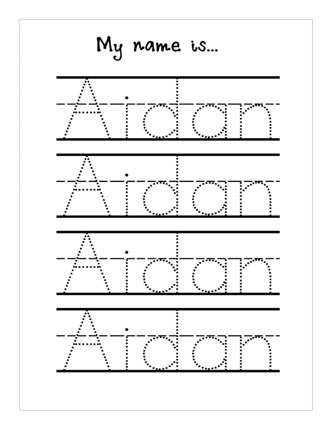 Free Printable Name Worksheet Large