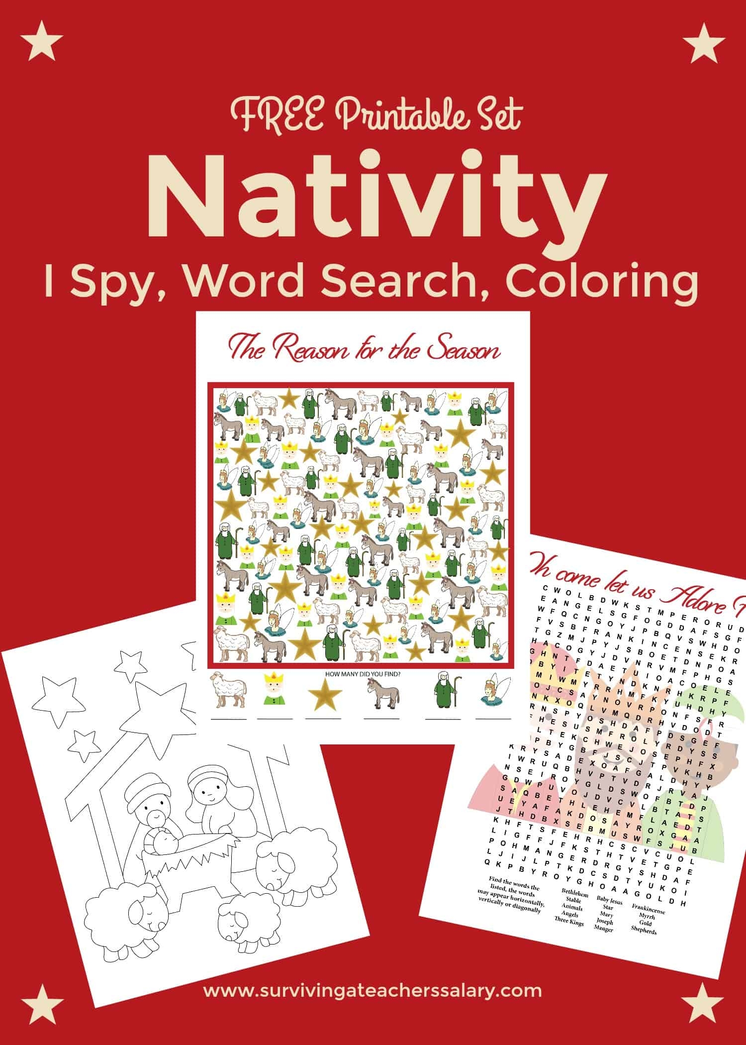 Free Nativity Printable Worksheets U0026 Coloring Pages