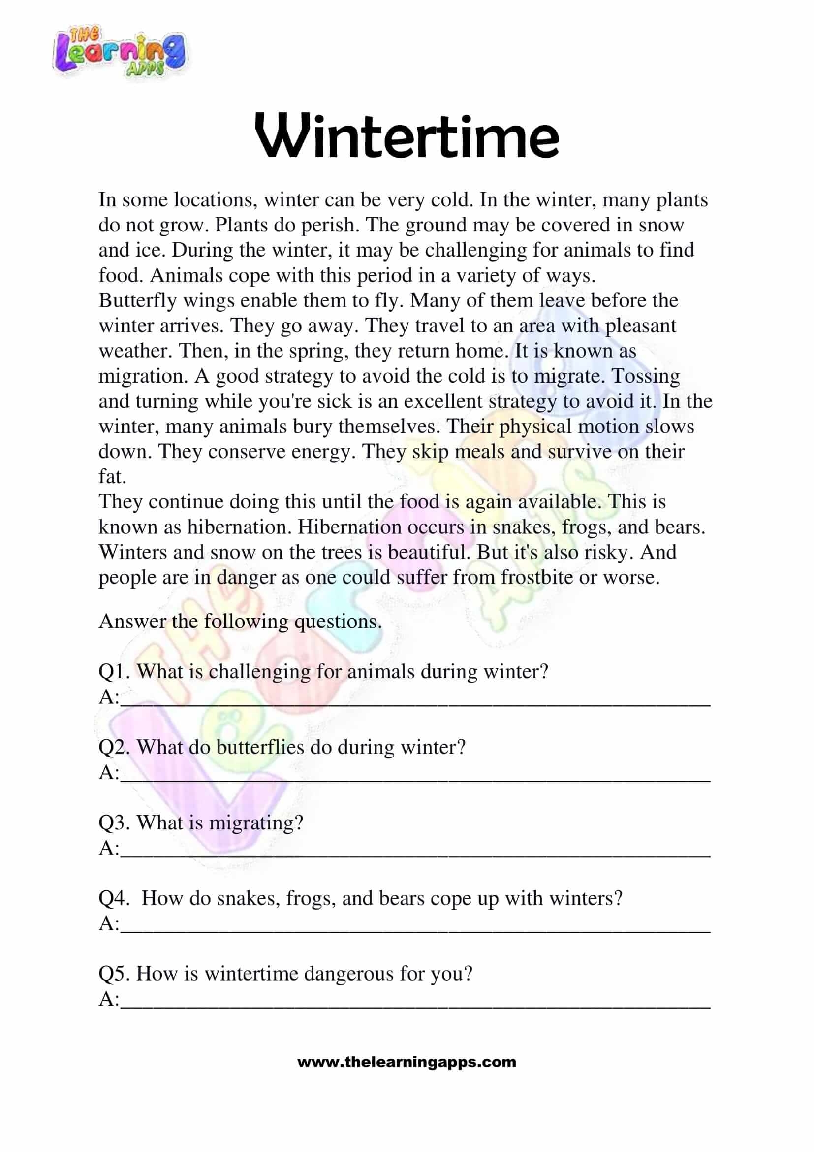 Fiction Reading Comprehension Worksheets For Adults
