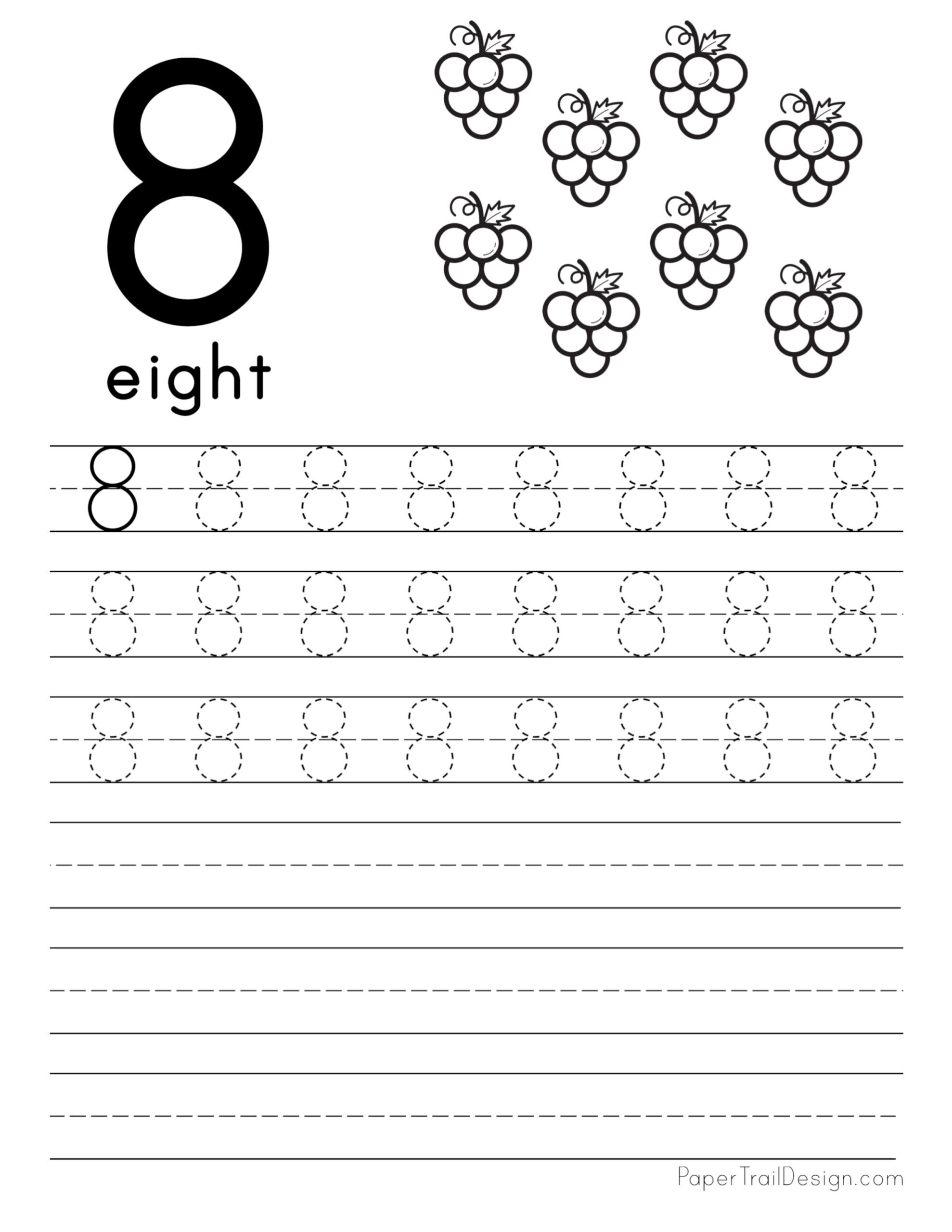 FREE Number 8 Worksheets For Preschool The Hollydog Blog Worksheets Library