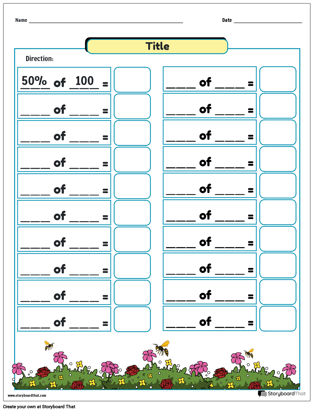 Free Printable Percent Worksheets