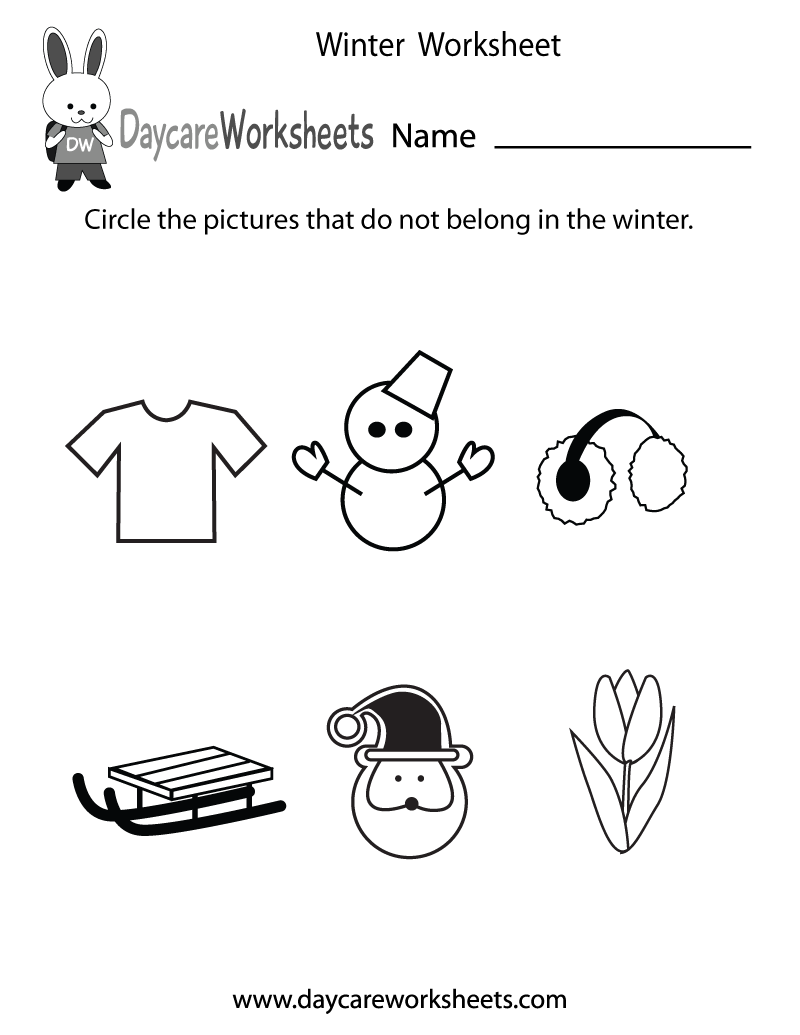 Winter Preschool Worksheets Free Printable