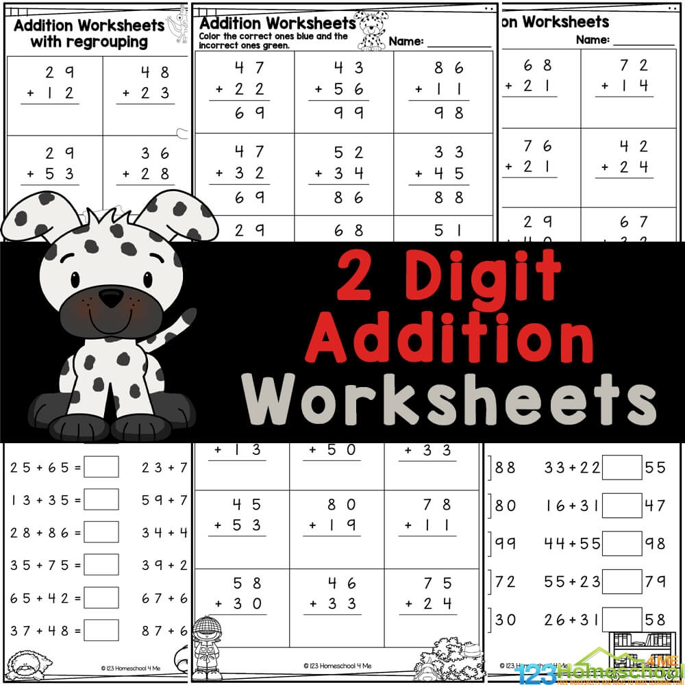 Free Printable 4 Digit Addition Worksheets