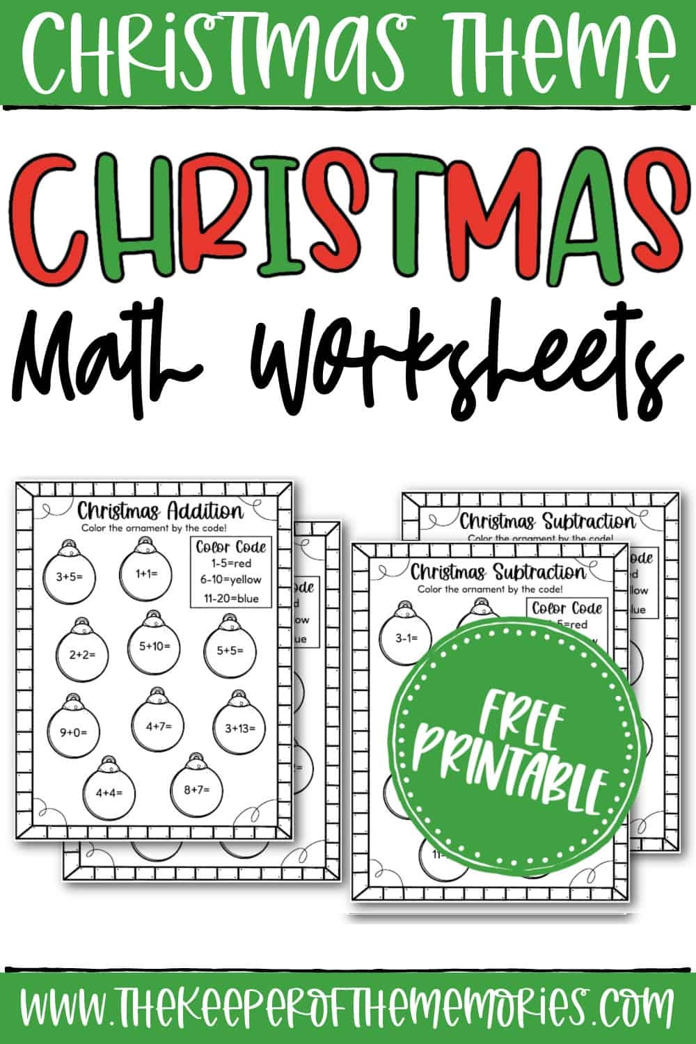 Free Printable Christmas Maths Worksheets