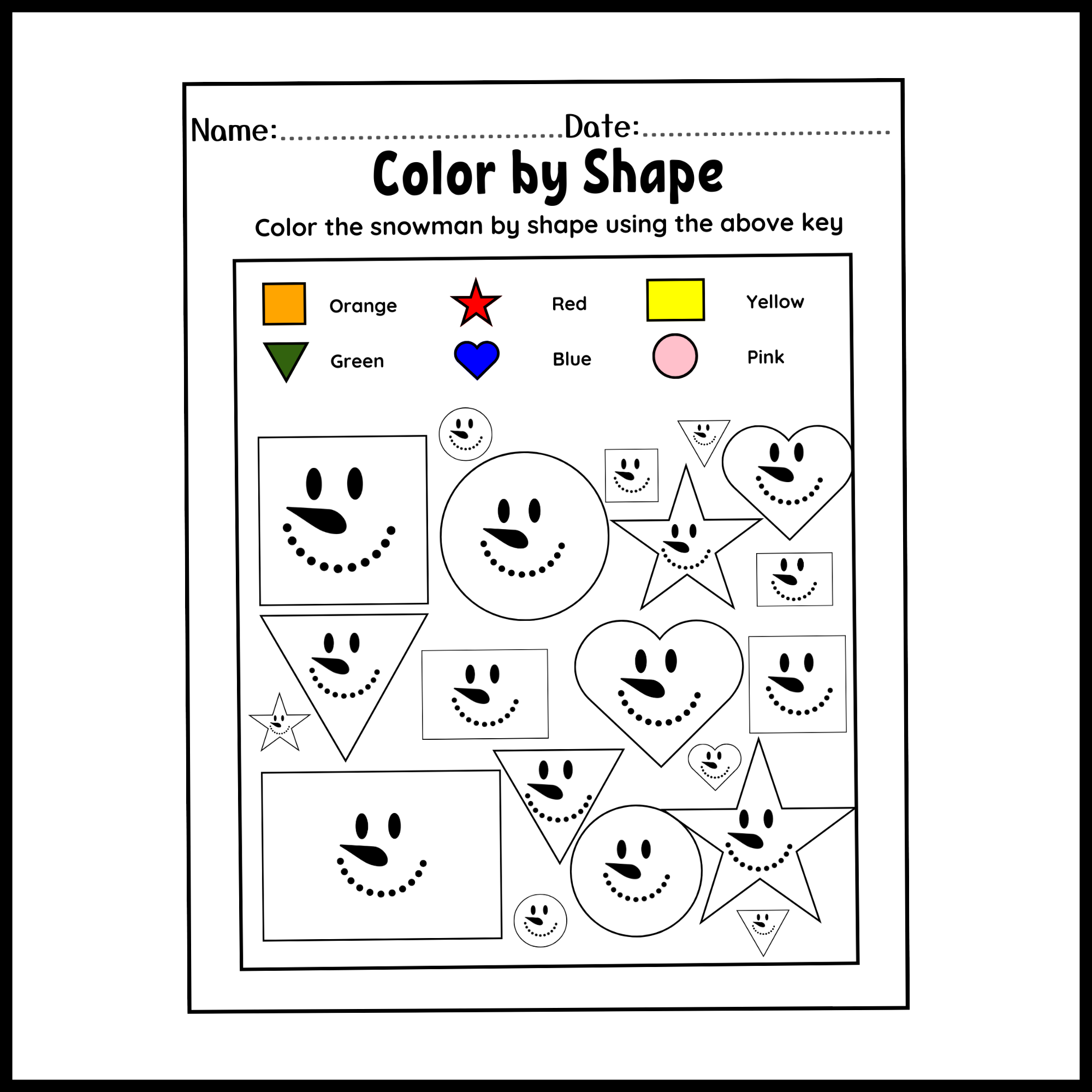 Free Printable Color Blue Worksheets