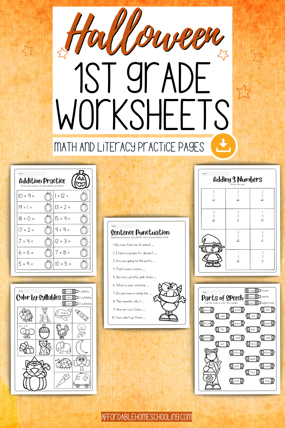 Free Printable Halloween Worksheets For First Graders