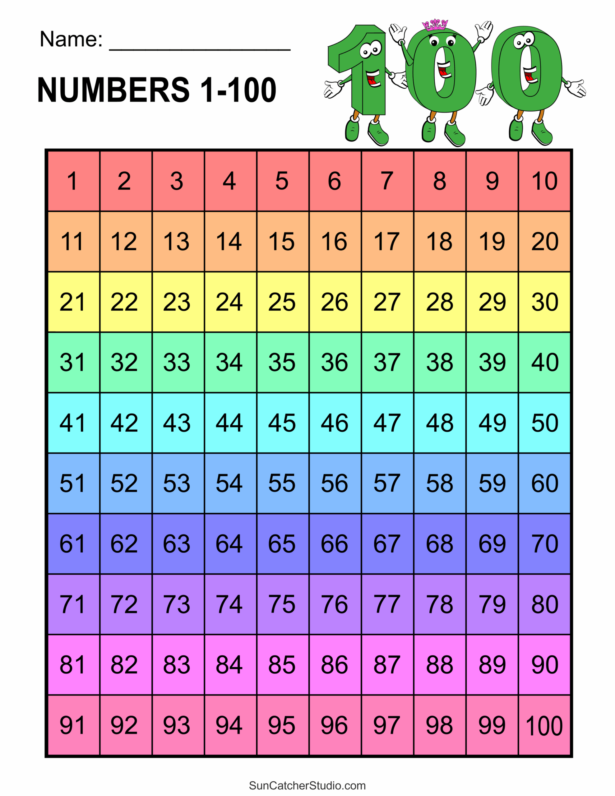 Free Printable Hundreds Charts Numbers 1 To 100 Free Printables Monograms Design Tools Patterns U0026 DIY Projects
