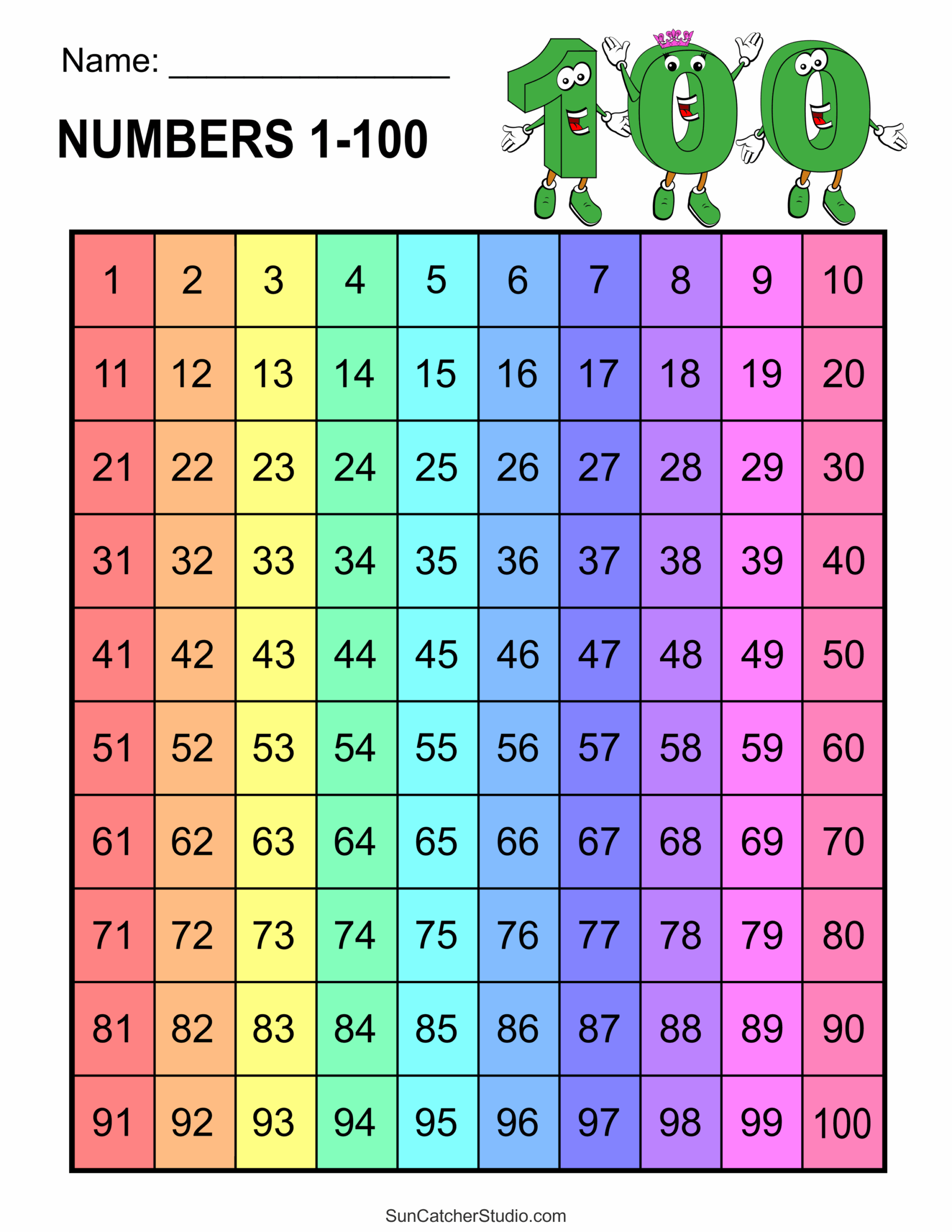 Free Printable Hundreds Charts Numbers 1 To 100 Free Printables Monograms Design Tools Patterns U0026 DIY Projects