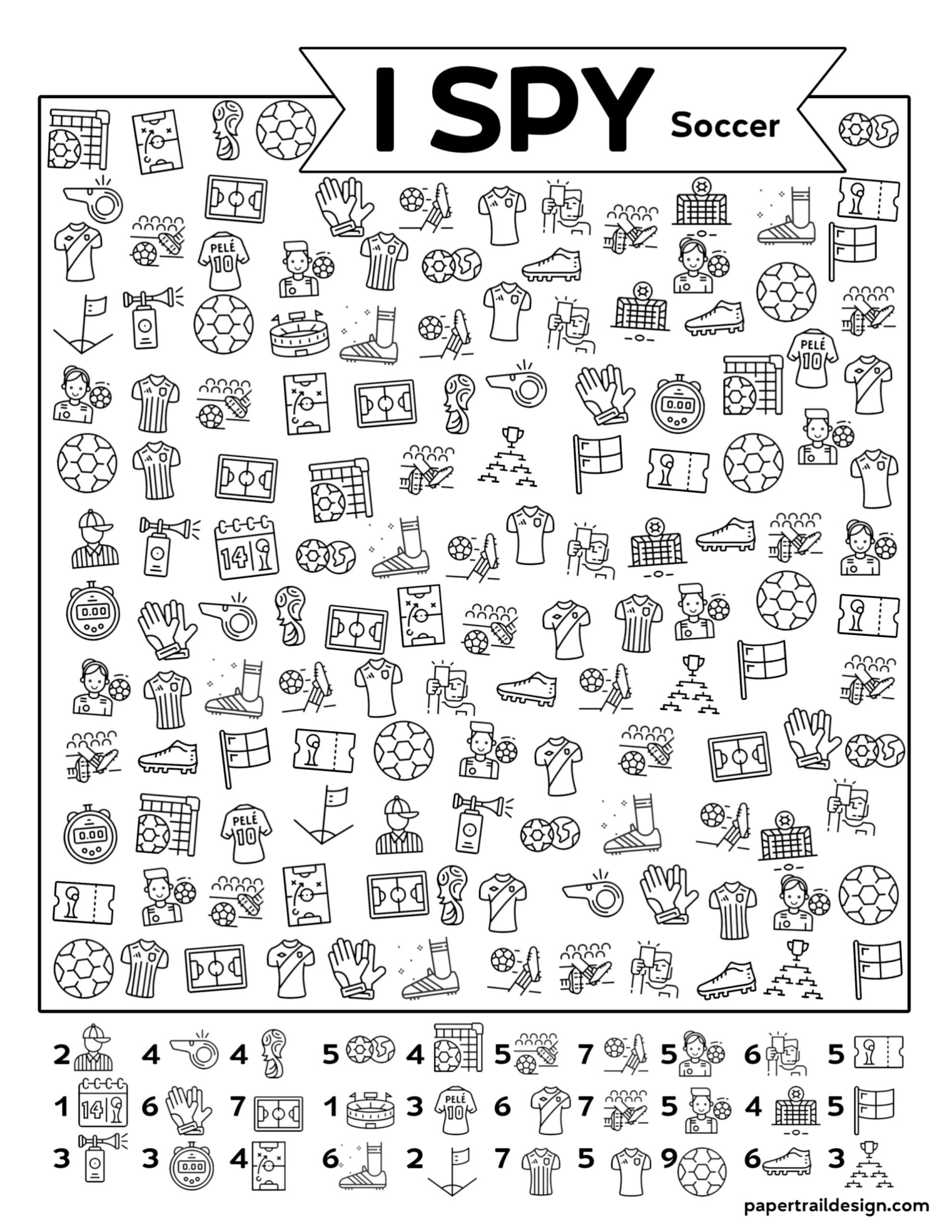 Free Printable I Spy Soccer Activity Paper Trail Design