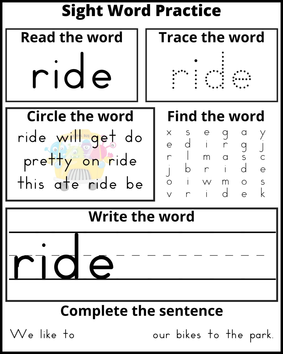 Free Printable Kindergarten Sight Word Practice Sheets Frugal Worksheets Library