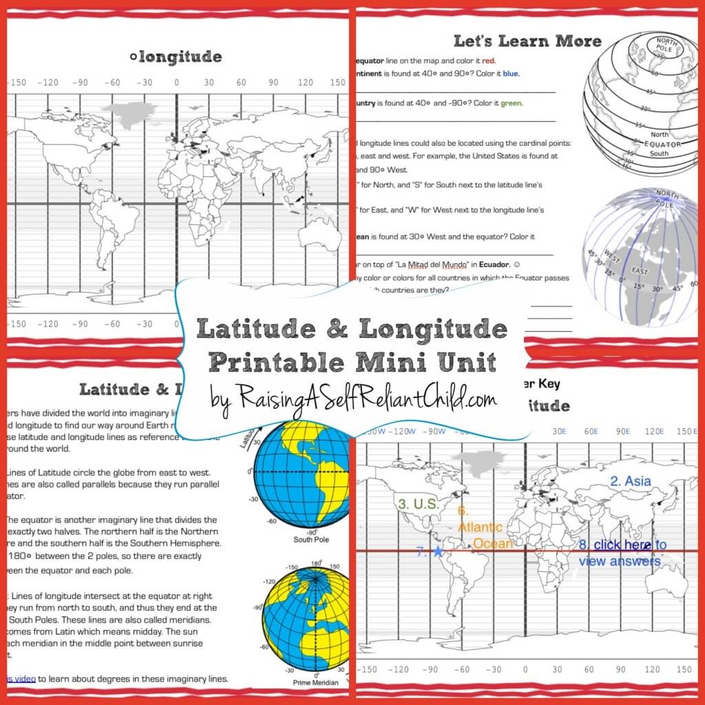 Free Printable Mini Unit Latitude And Longitude For Kids Worksheets Library