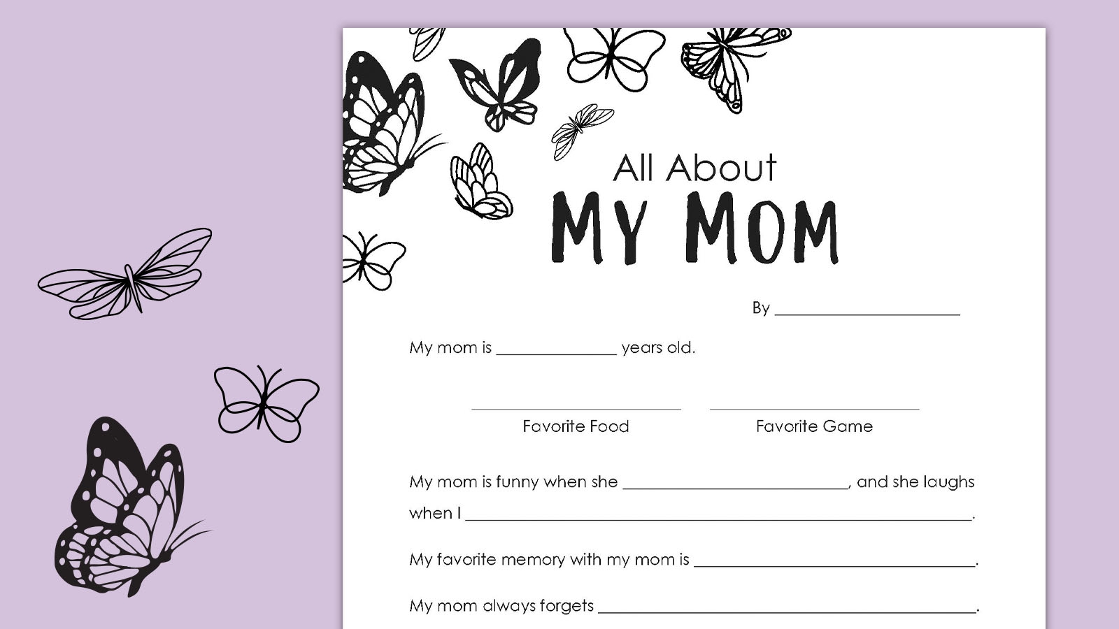 Free Printable Mother s Day Questionnaire