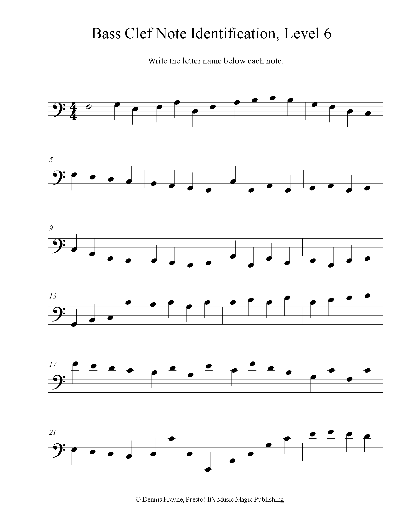 FREE Printable Music Note Naming Worksheets Presto It s Music 