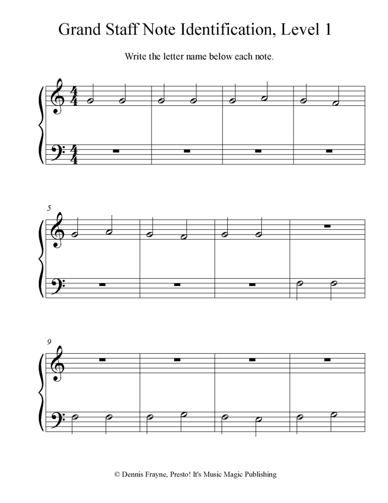FREE Printable Music Note Naming Worksheets Presto It s Music 