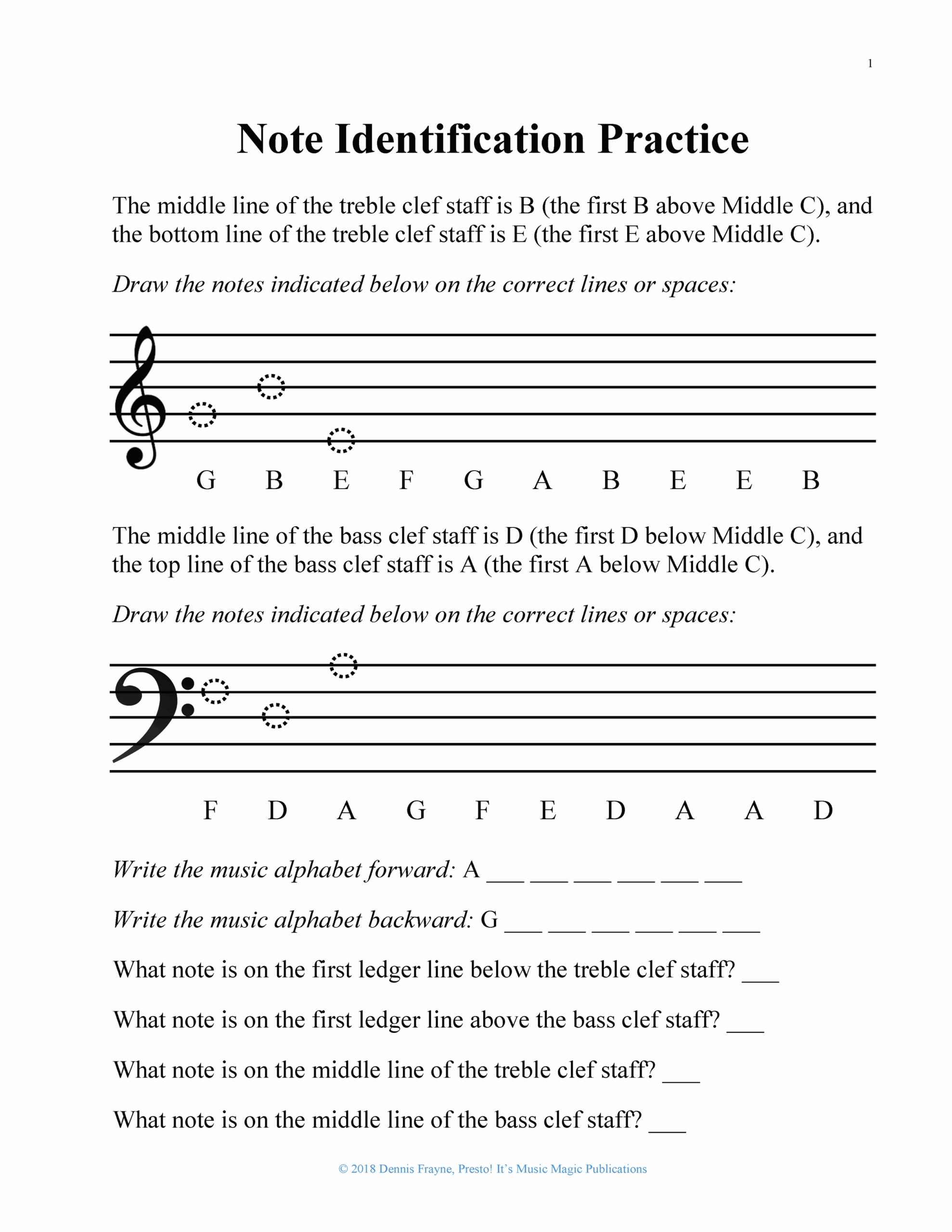 FREE Printable Music Note Naming Worksheets Presto It s Music Magic Publishing