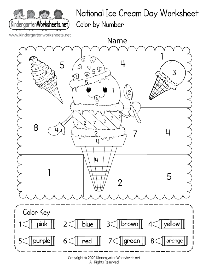 Free Printable National Ice Cream Day Worksheet