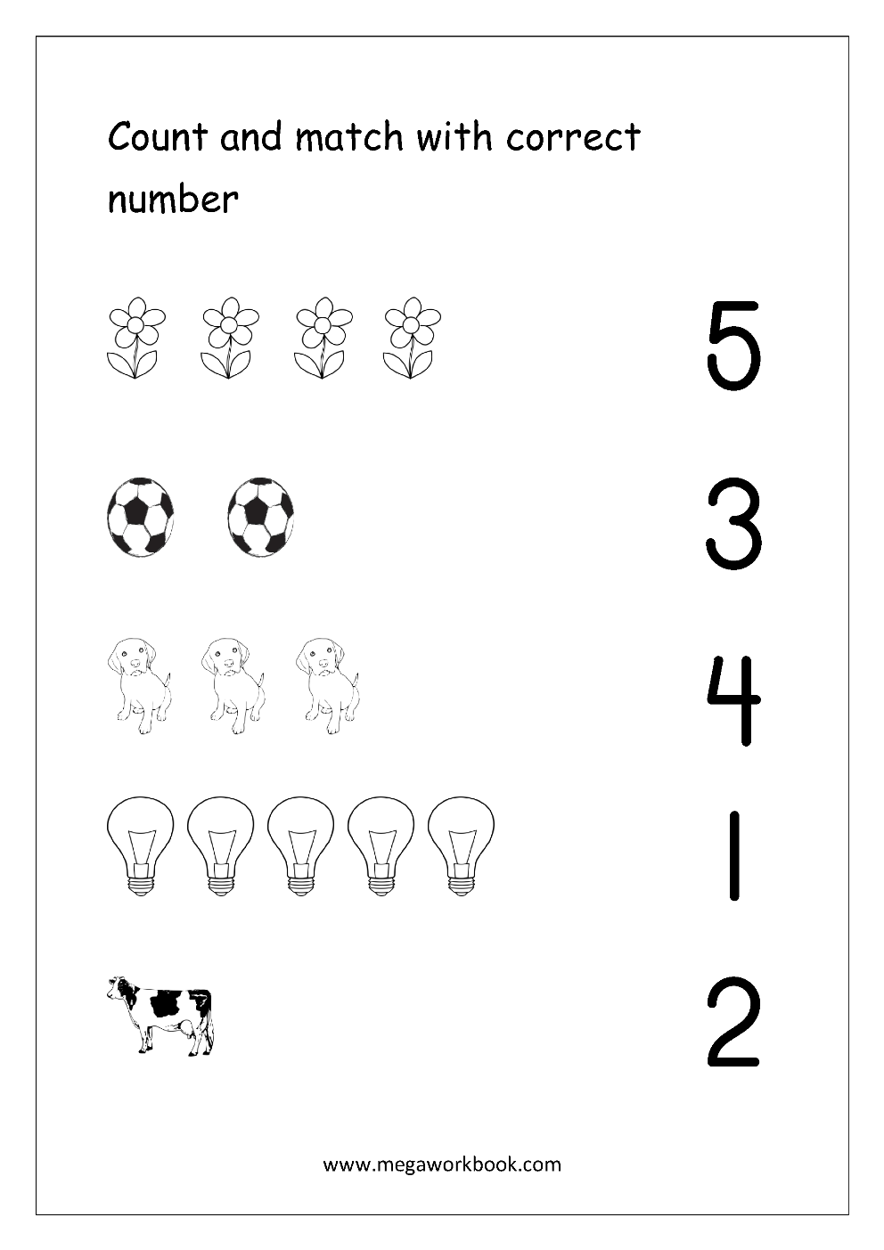 Free Printable Number Matching Worksheets For Kindergarten And Worksheets Library
