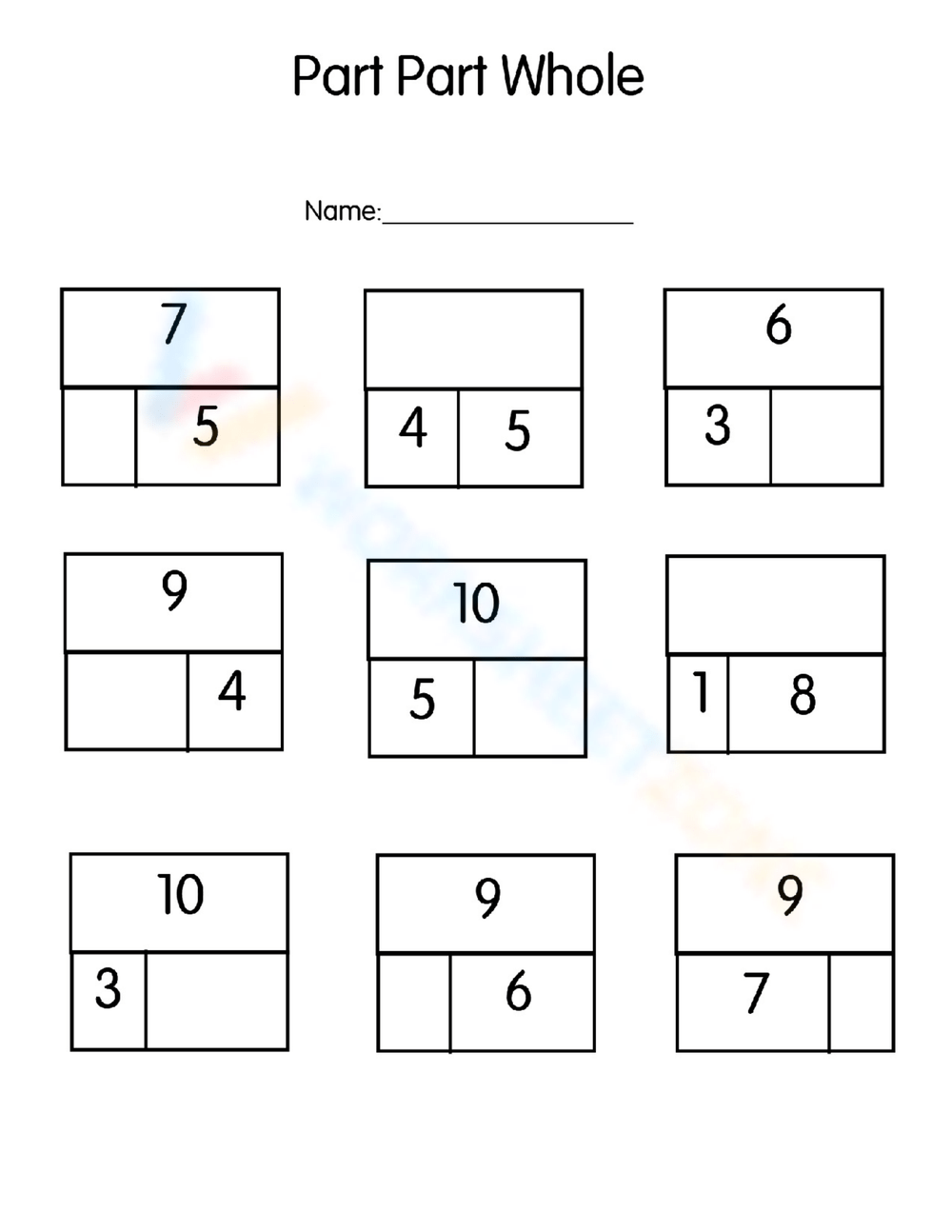 Free Printable Part Part Whole Worksheets