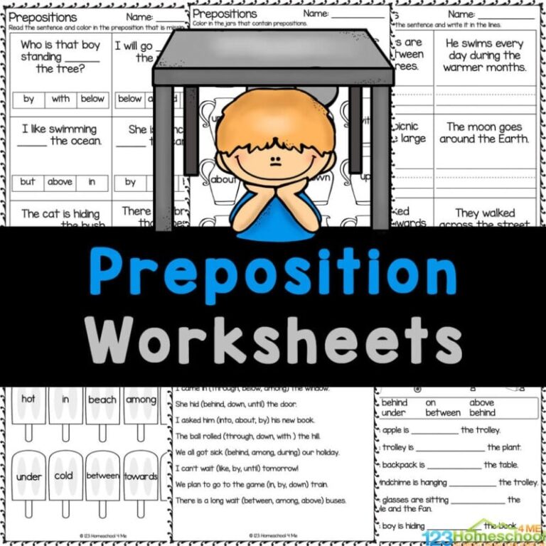 FREE Printable Preposition Exercises Worksheets