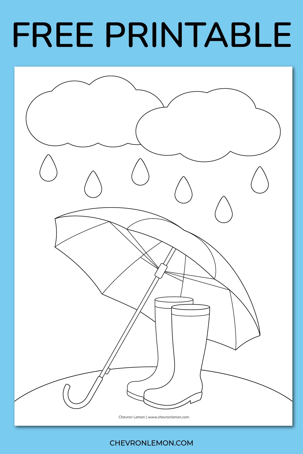 Free Printable Rainy Day Coloring Page Chevron Lemon Worksheets Library